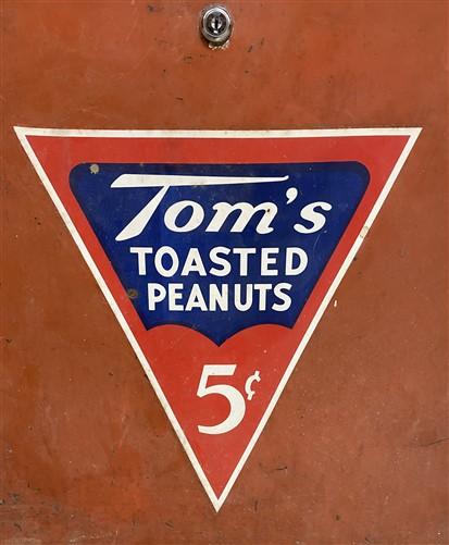 Vintage Tom's Toasted Peanuts Vending Machine, Candy Vending Machine Collectible