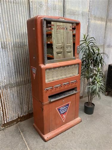 Vintage Tom's Toasted Peanuts Vending Machine, Candy Vending Machine Collectible