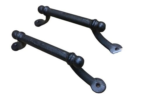 Straight Cast Iron Door Handles Pair, Rustic Farmhouse Door Pull Hardware C,