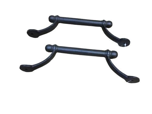 Straight Cast Iron Door Handles Pair, Rustic Farmhouse Door Pull Hardware C,