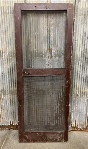 Wood Screen Porch Door, (32x79) Vintage Brown Screen Door, Exterior, SD1