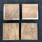 4 Plinth Blocks, Antique Bullseye Rosettes, Architectural Salvage Wood Trim C86,