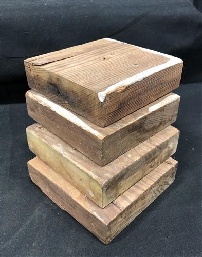 4 Plinth Blocks, Antique Bullseye Rosettes, Architectural Salvage Wood Trim C86,