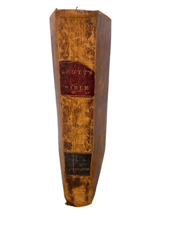 1823 Thomas Scott Bible Old New Testaments Vol 2, Leather Bound, Ruth to Esther,