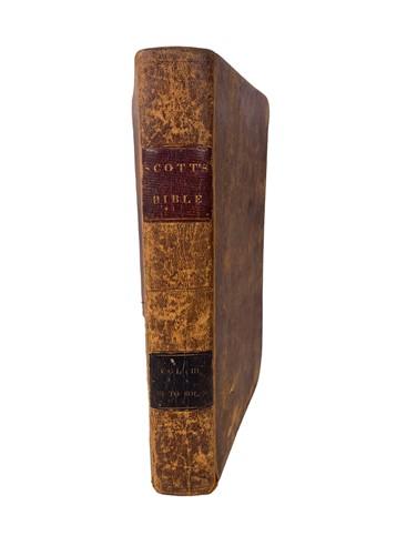 1823 Thomas Scott Bible Old New Testaments Vol 3, Leather Job to Solomons Song,