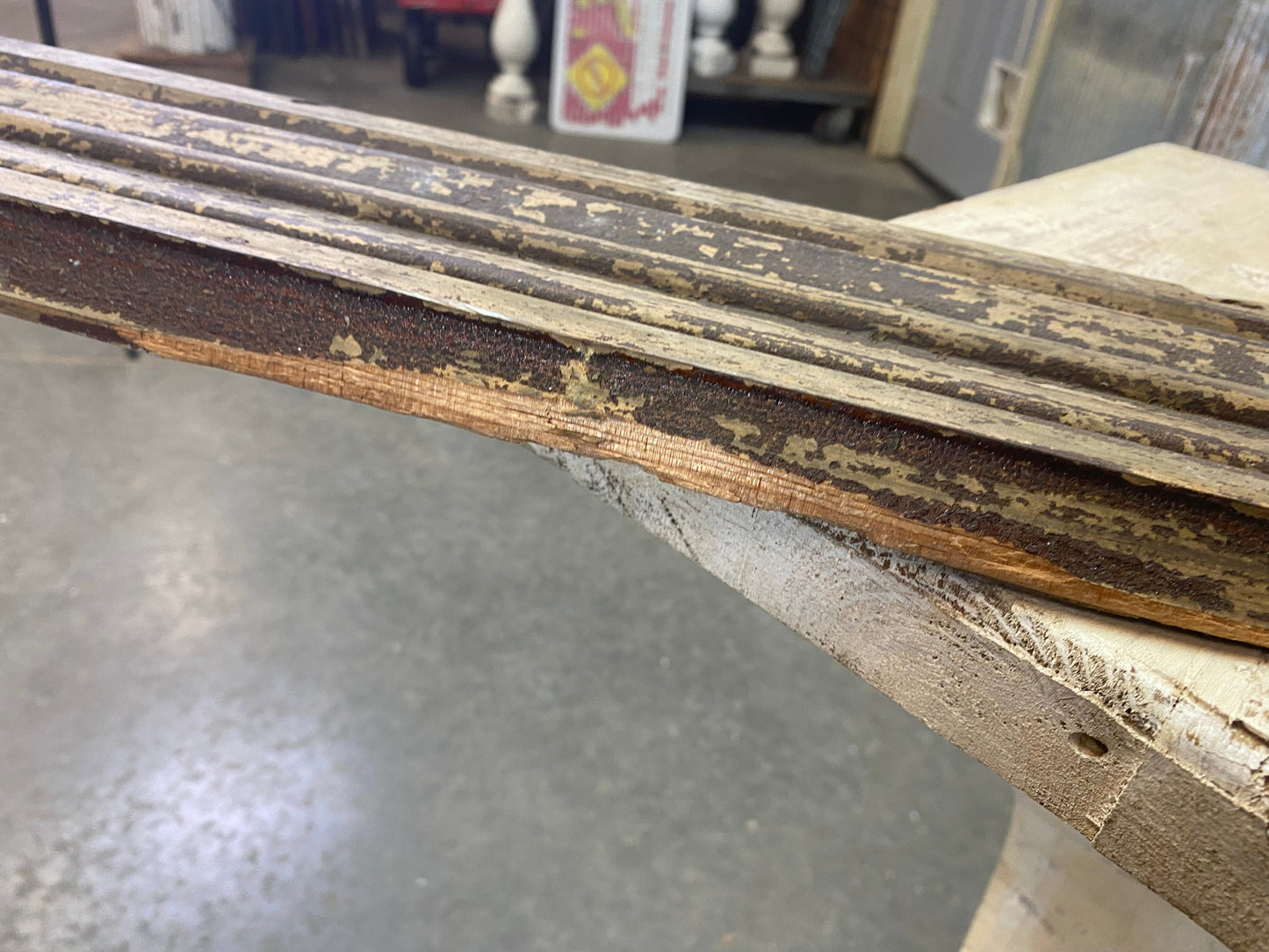 4 Wood Trim Pieces, Architectural Salvage, Reclaimed Vintage Wood Baseboard A37,