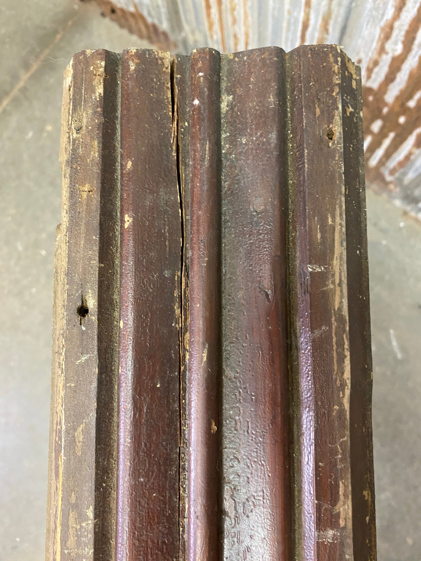 4 Wood Trim Pieces, Architectural Salvage, Reclaimed Vintage Wood Baseboard A37,