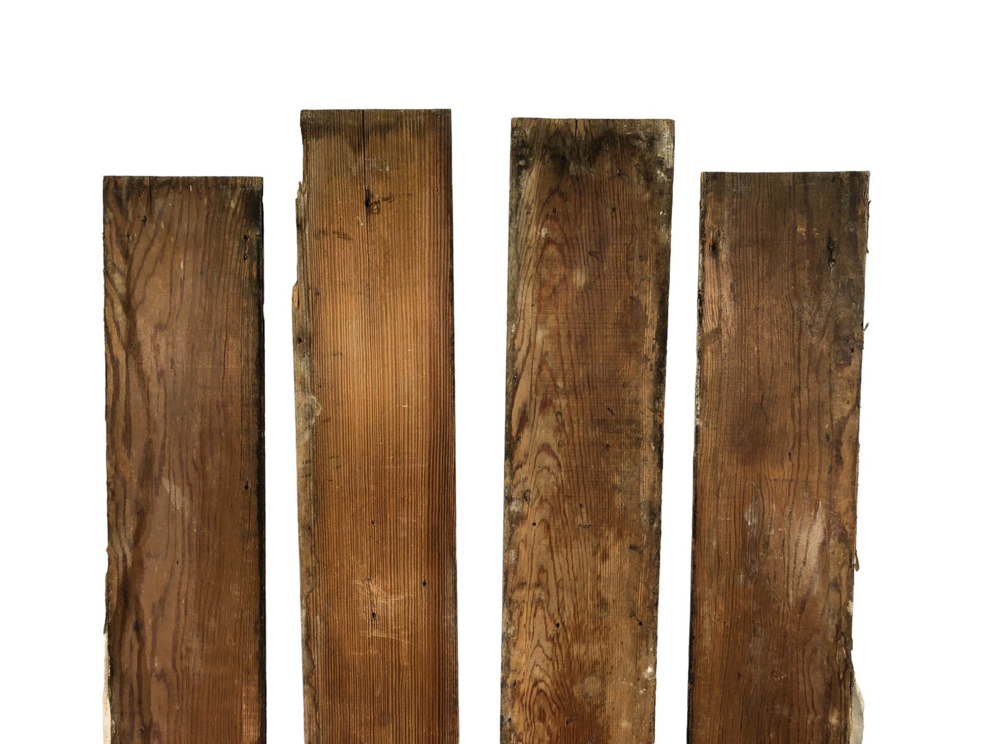 4 Wood Trim Pieces, Architectural Salvage, Reclaimed Vintage Wood Baseboard A67,