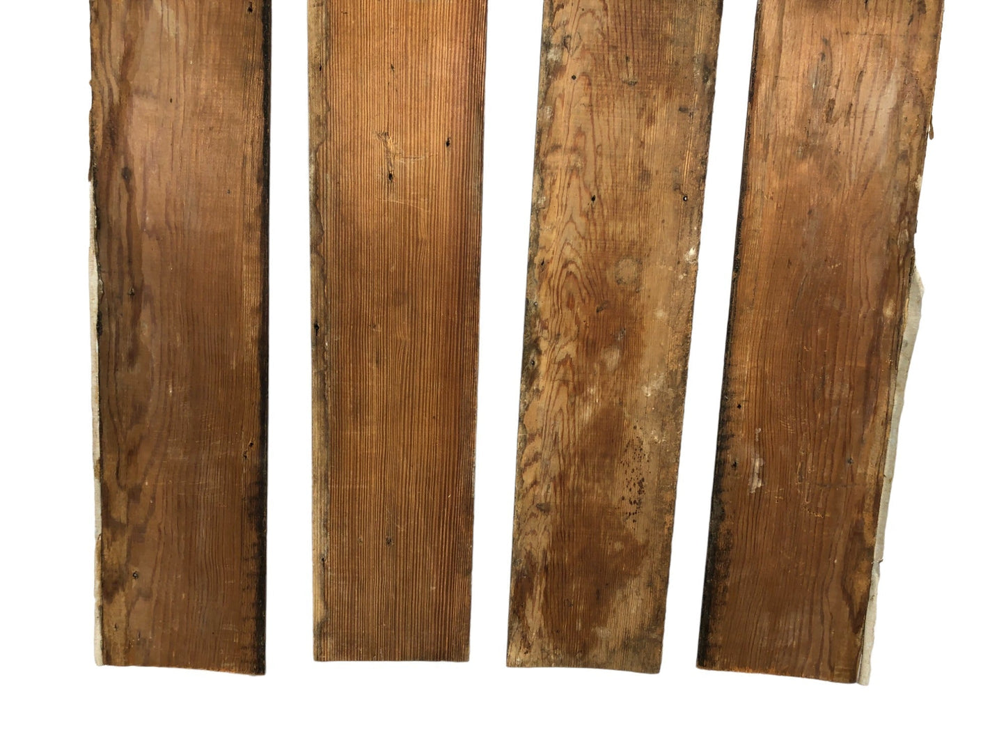 4 Wood Trim Pieces, Architectural Salvage, Reclaimed Vintage Wood Baseboard A67,