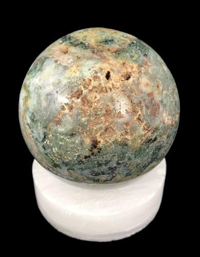 Polished Gemstone Rock Sphere, Stone Holder Display, Reiki Healing Sphere B