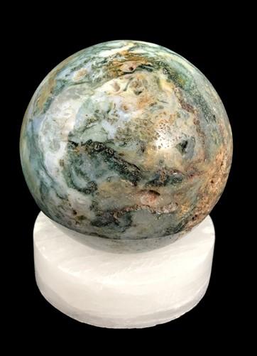 Polished Gemstone Rock Sphere, Stone Holder Display, Reiki Healing Sphere B