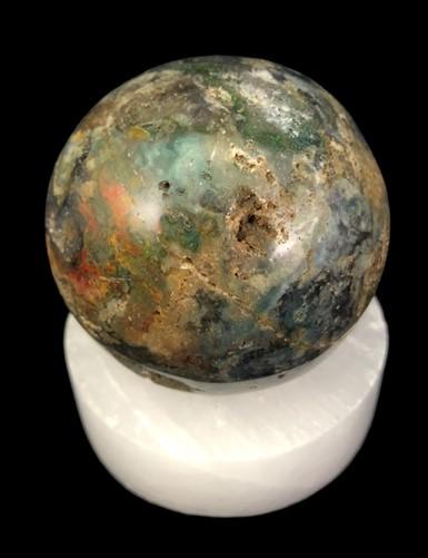 Polished Gemstone Rock Sphere, Stone Holder Display, Reiki Healing Sphere I