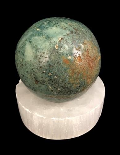 Polished Gemstone Rock Sphere, Stone Holder Display, Reiki Healing Sphere J