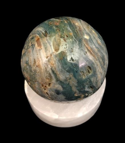 Polished Gemstone Rock Sphere, Stone Holder Display, Reiki Healing Sphere K