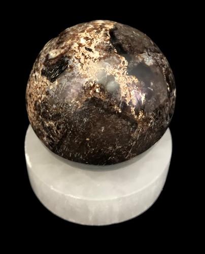 Polished Gemstone Rock Sphere, Stone Holder Display, Reiki Healing Sphere L