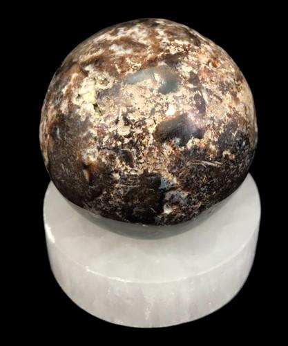 Polished Gemstone Rock Sphere, Stone Holder Display, Reiki Healing Sphere L