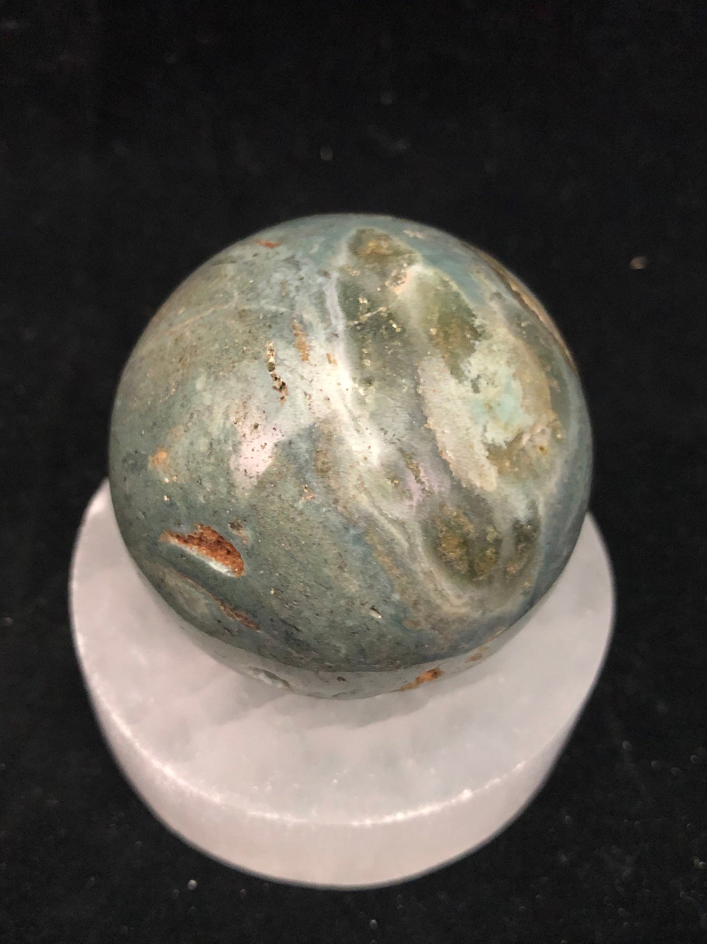 Polished Gemstone Rock Sphere, Stone Holder Display, Reiki Healing Sphere M