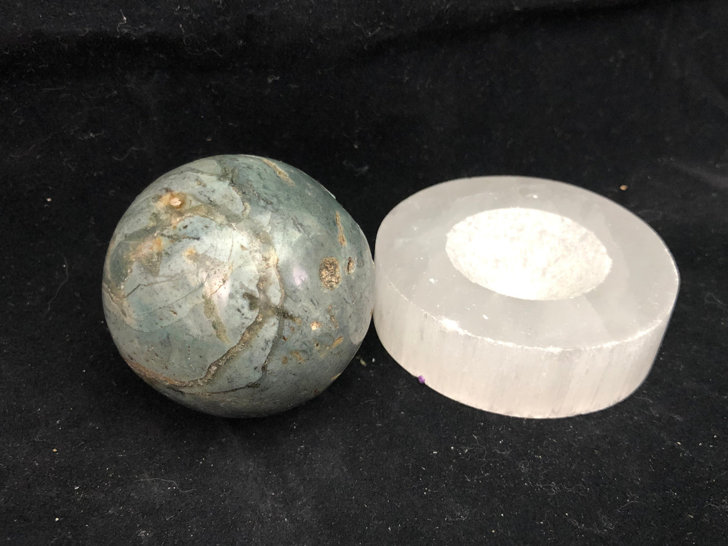 Polished Gemstone Rock Sphere, Stone Holder Display, Reiki Healing Sphere M