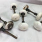 11 White Porcelain Door Knobs, Similar Style Architectural Salvage Vintage G,