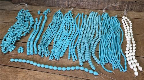 Turquoise Beads, Jewelers Lot, Jewelry Making Artistic Craft Blue Beads A,