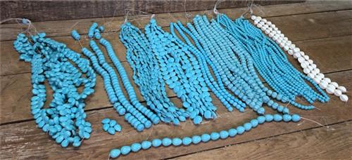 Turquoise Beads, Jewelers Lot, Jewelry Making Artistic Craft Blue Beads A,