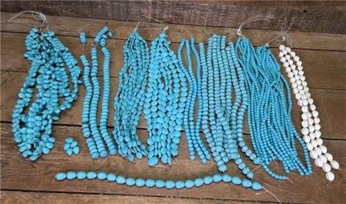 Turquoise Beads, Jewelers Lot, Jewelry Making Artistic Craft Blue Beads A,