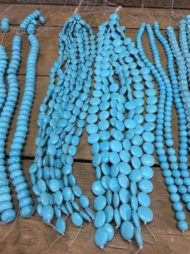 Turquoise Beads, Jewelers Lot, Jewelry Making Artistic Craft Blue Beads A,