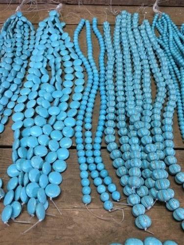 Turquoise Beads, Jewelers Lot, Jewelry Making Artistic Craft Blue Beads A,