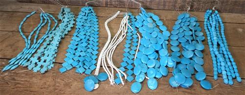 Turquoise Beads, Jewelers Lot, Jewelry Making Artistic Craft Blue Beads C,