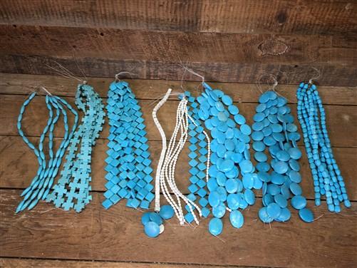 Turquoise Beads, Jewelers Lot, Jewelry Making Artistic Craft Blue Beads C,