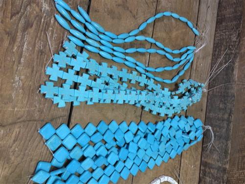 Turquoise Beads, Jewelers Lot, Jewelry Making Artistic Craft Blue Beads C,