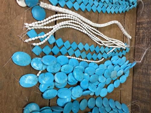 Turquoise Beads, Jewelers Lot, Jewelry Making Artistic Craft Blue Beads C,