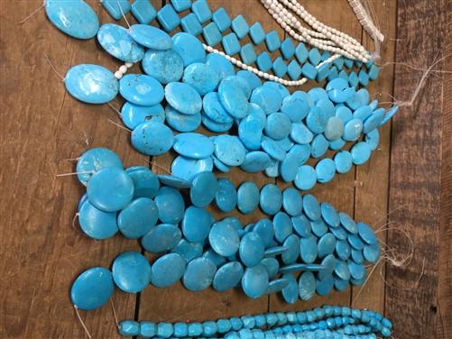 Turquoise Beads, Jewelers Lot, Jewelry Making Artistic Craft Blue Beads C,