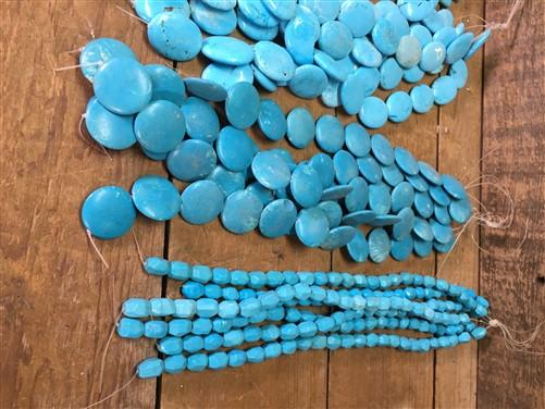 Turquoise Beads, Jewelers Lot, Jewelry Making Artistic Craft Blue Beads C,