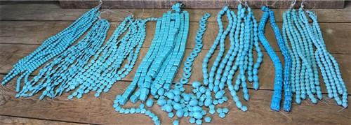 Turquoise Beads, Jewelers Lot. Jewelry Making Artistic Craft Blue Beads B,