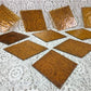 10 Honey Gold Stained Glass Reclaimed Church Window Diamond Panes, Art Glass B,