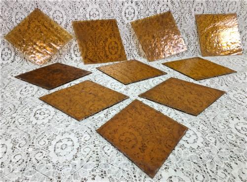 10 Honey Gold Stained Glass Reclaimed Church Window Diamond Panes, Art Glass B,