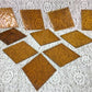 10 Honey Gold Stained Glass Reclaimed Church Window Diamond Panes, Art Glass B,