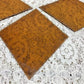 10 Honey Gold Stained Glass Reclaimed Church Window Diamond Panes, Art Glass B,