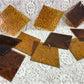 10 Honey Gold Stained Glass Reclaimed Church Window Diamond Panes, Art Glass A,