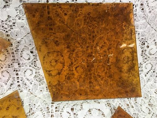 10 Honey Gold Stained Glass Reclaimed Church Window Diamond Panes, Art Glass C,