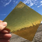 10 Honey Gold Stained Glass Reclaimed Church Window Diamond Panes, Art Glass H,