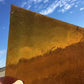 10 Honey Gold Stained Glass Reclaimed Church Window Diamond Panes, Art Glass H,