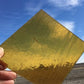 10 Honey Gold Stained Glass Reclaimed Church Window Diamond Panes, Art Glass I,