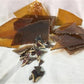 Honey Gold Stained Glass Reclaimed Church Window Shards Fragments, Art Glass M,