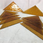 10 Honey Gold Stained Glass Reclaimed Church Window Triangle Panes, Art Glass P,