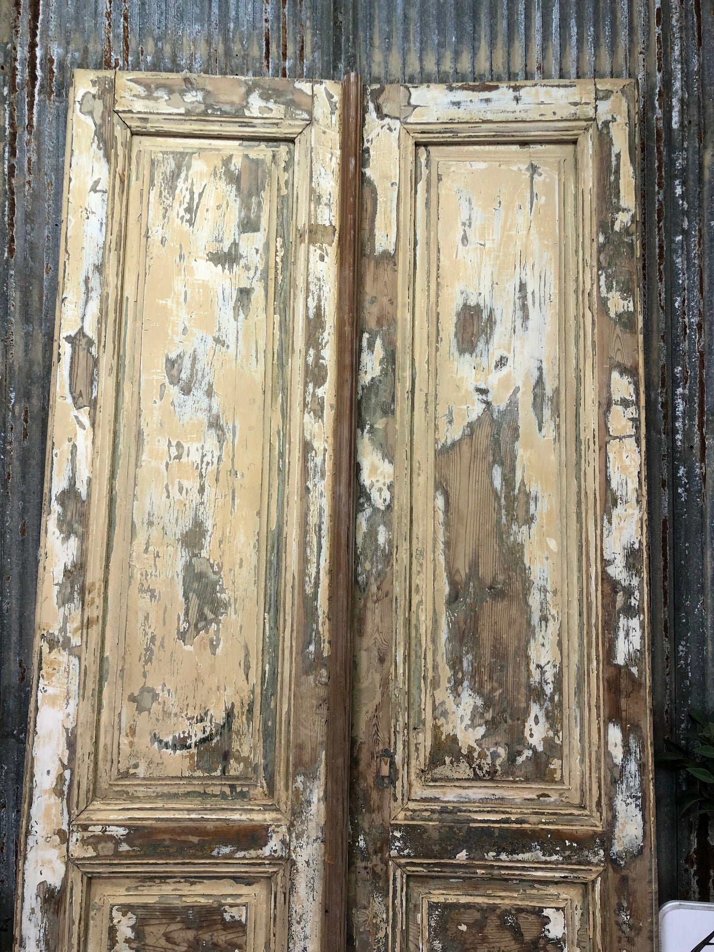 Antique French Double Doors (39.5x96.5) European Doors, Raised Panel Doors A298