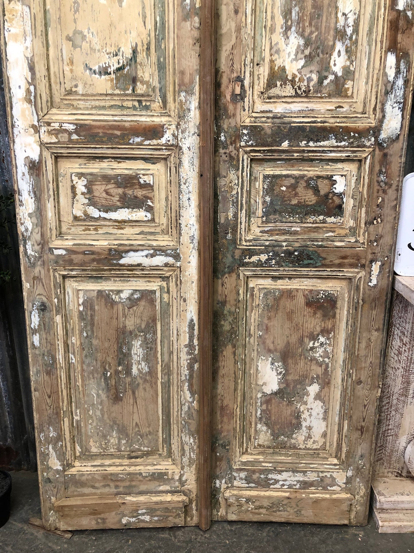 Antique French Double Doors (39.5x96.5) European Doors, Raised Panel Doors A298