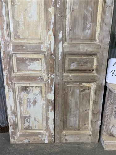 Antique French Double Doors (43.5x93) European Doors, Raised Panel Doors A319