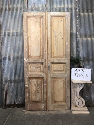 Antique French Double Doors (43.5x93) Raised Panel Doors, European Doors A331